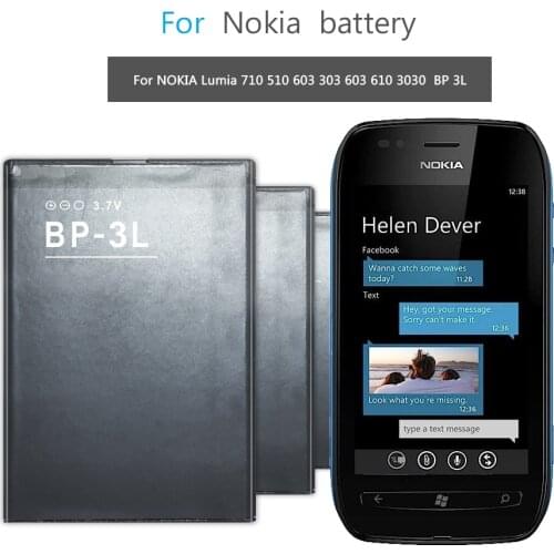 Mobile Phone Battery For NOKIA Lumia 710 510 603 303 603 610 3030 Battery BP 3L BP-3L 1300mAh