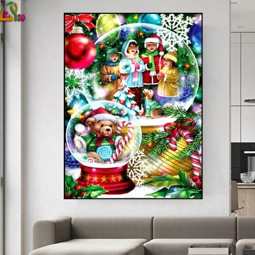 Christmas kid in snowflake ball DIY 5d diamond painting cross stitch mosaic diamond embroidery full square/round drill handmade
