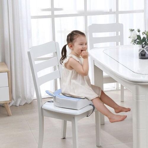 D0AF Portable PU Leather High Chair Pad Booster Dining Room Adjustable Detachable Sponge Seat Cushion for Toddler Kids Baby