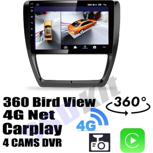 Car Audio Navigation GPS Carplay DVR 360 Birdview Around 4G Android System For Volkswagen VW Jetta A5 1K5 2005~2011