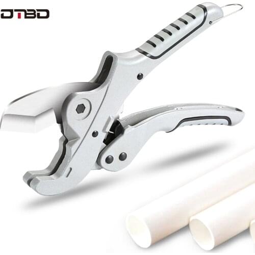 DTBD Aluminum Alloy Body PVC Pipe Cutter Ratchet Scissors PVC/PU/PP/PE Tube Pliers Cutter Hose Cutting Hand DIY Tool Multitool