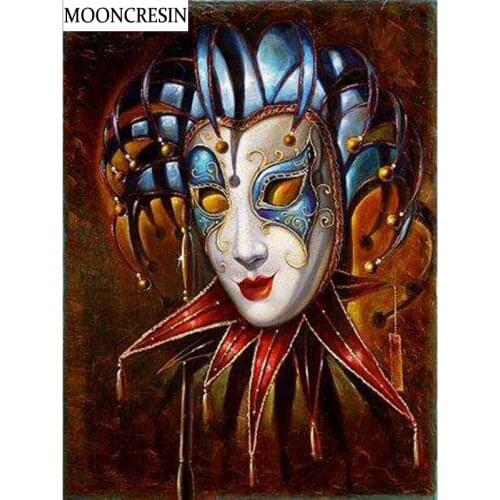 MOONCRESIN 5D Diy Diamond Painting Cross Stitch Woman Mask Home Decor Crystal Rhinestone Embroidery Diamond Mosaic Wall Sticker