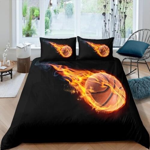 3D Basketball Pattern Printed Soft Bedding Set 2/3 Pcs Bedroom Single Twin Full Queen King Home Textiles Duvet Cover Pillowcase