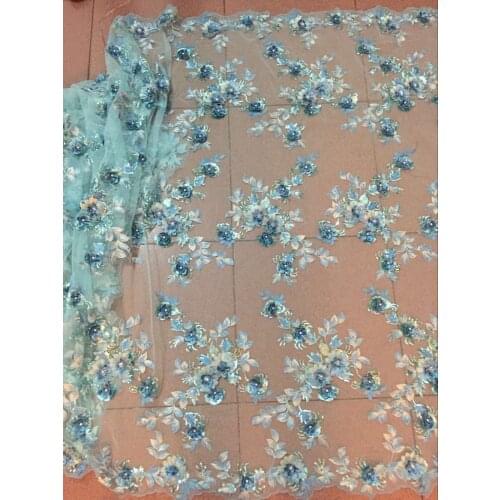 Beautiful SYJ-32146 french lace fabric with stones Latest African Tulle Lace fabric