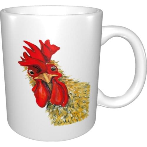 Chicken Rooster Watercolor Mug Coffee Cup Coffee Mug Cs Go Cup With Letter Glas