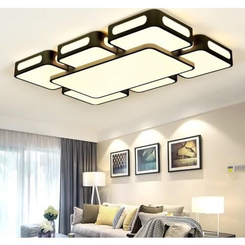 2019 new square black and white ceiling lamp home decoration acrylic ceiling light 50~118cm 30~112w