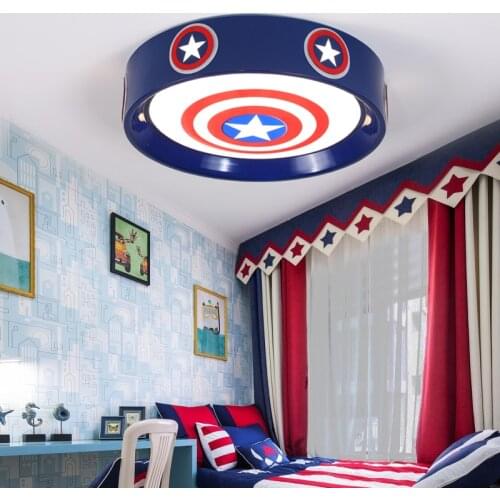 Cartoon Captain America Children Room Ceiling Light For Kids Room Baby Boys Bedroom Kids Girls Ceiling Light Nursery Lighting