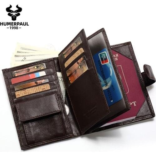 New Cow Leather Mens Card Holder Business Card Case Top Quality Travel Credit Passport Card Bag ID Passport Card Wallet