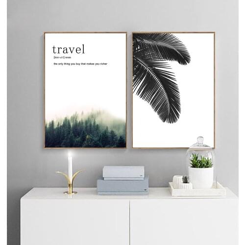 Forest Leaf Wall Art Canvas Poster Print Nordic Style Landscape Painting Picture for Living Room Decoration