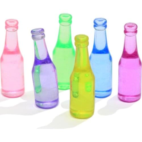 New Creative 15*50MM Colorful Resin Drink Bottle Ornaments Candy Color Drink Bottle Ornaments For Jewelry Making DIY