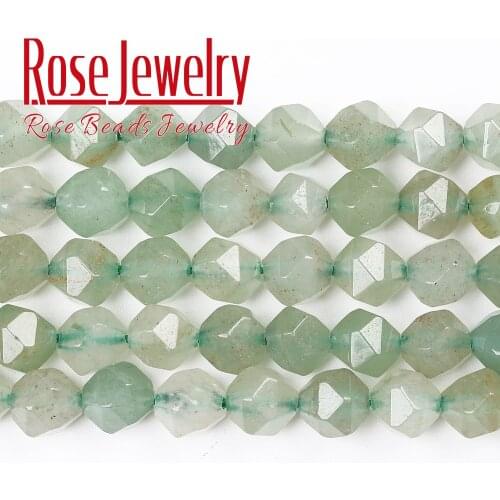 Faceted Natural Stone Green Aventurine Round Loose Beads 15" 6 8 10 MM for Jewelry Making DIY Necklace Bracelet Accessories