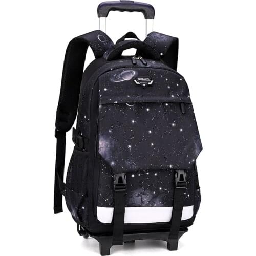 High Quality School Backpack Trolley Backpack 2 Wheels Waterproof School Bags For Teenage Boys Luggage Bag Children Kid Bags