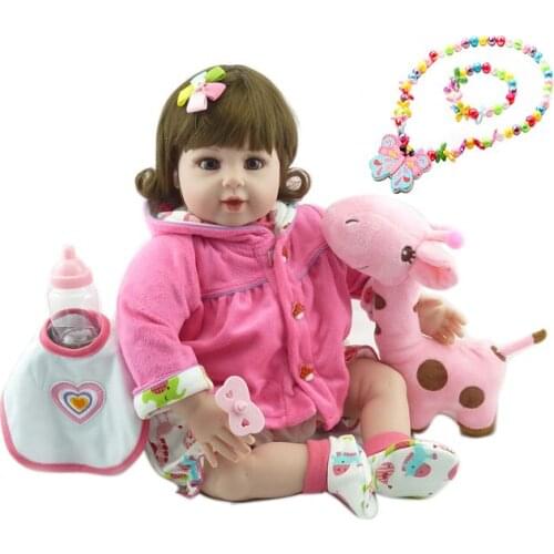 50cm Silicone Reborn Baby Dolls Baby Lifelike reborn toddler girl bebe l.o.l dolls gift for child toys with Bracelet necklace