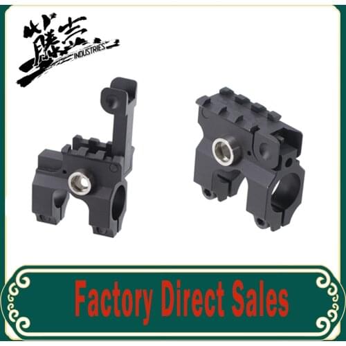 Tactical Clamp-On Gas Block With Folding Front Sight CNC Aluminum Machined Iron For M4/M16 Airsoft AEG Paintball Accessories