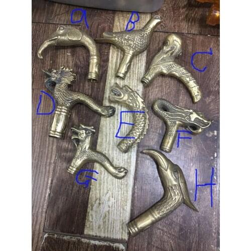 8 style choices Bronze Walking CASTING Crutch Head Walking Stick Dragon Elephant Pigeon Birthday Star Old Man Bird Totem