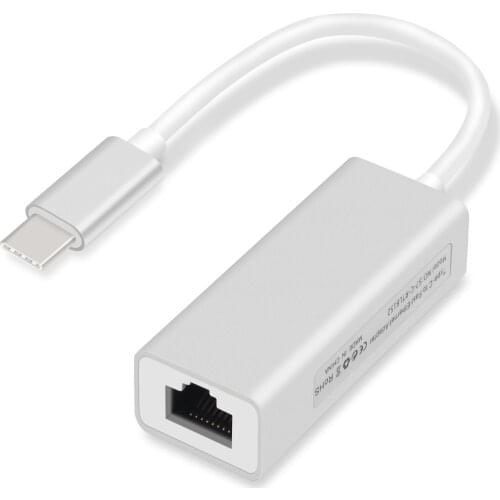 External Wired USB C Ethernet Adapter Network Card USB Type-C to Ethernet RJ45 Lan for MacBook Windows 7/8/10 Laptop 10/100Mbps