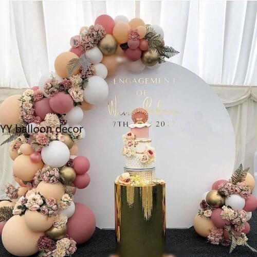 Balloon Garland Arch Gold White Balloon DIY Retro Dusty Pink Peach Kit for Birthday Baby Shower Weddings Party Decoration