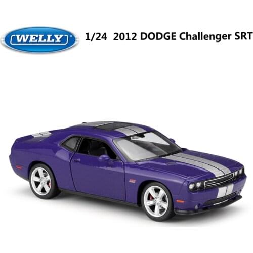 WELLY Diecast 1:24 Scale 2012 DODGE Challenger SRT Simulator Model Car Toy Vehicle Metal Alloy Toy Car For Boy Gift Collection