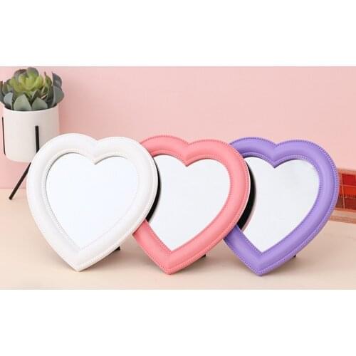 INS Love Makeup Mirror Desktop Vanity Mirror Wall Mounted Dual-Use Makeup Mirror Heart-Shaped Mirror