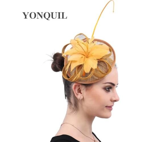 British Royal Wedding Bride Hats Fascinators For Women Elegant Fedoras Hat Flower Feather Bridal Prom Wedding Cap Party Hat