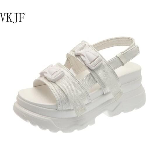 2021 New Platform Open Toe Sandals for Womens Casual Comfy Simple Famale Buckle Fashion Popular Sports Girls Shoes