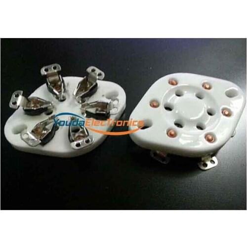 1PC Silver Plated GZC6-1 6pin ceramic valve tube socket for VT57 / VT58/ WE310/ 2A5