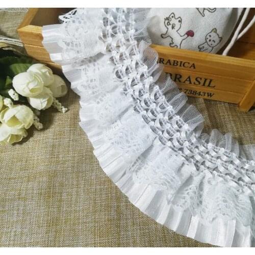 1Yards High Quality Elastic Lace Fabric 9cm White Lace Ribbon Christmas Decoration Lace Sewing Accessories Guipure dentelle FR17