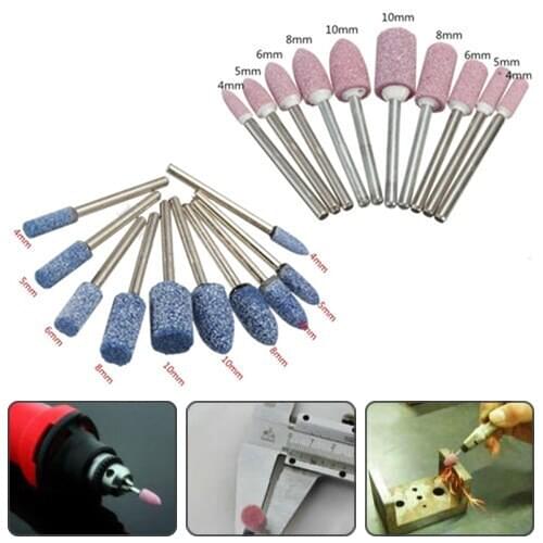 10 Pcs 1/8'' Shank Abrasive Mounted Stone Rotary Tool Grinding Polishing Wheel Durable Used For Polishing Jade Wood Metal