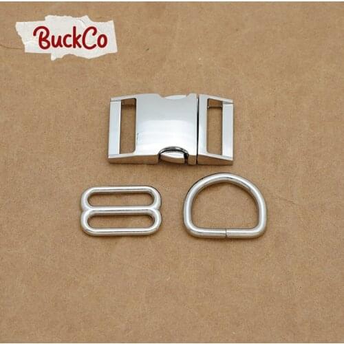 25mm Silver(metal buckle+adjust buckle+D ring)for DIY handmade bags belts dog collar webbing sewing premium quality accessory