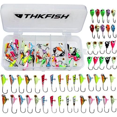 50pcs/box Winter Ice Fishing Jigs 1.3g-1.8g Jig Bait Hard Lure Balancer Fishing Bait Set For Winter Fishing