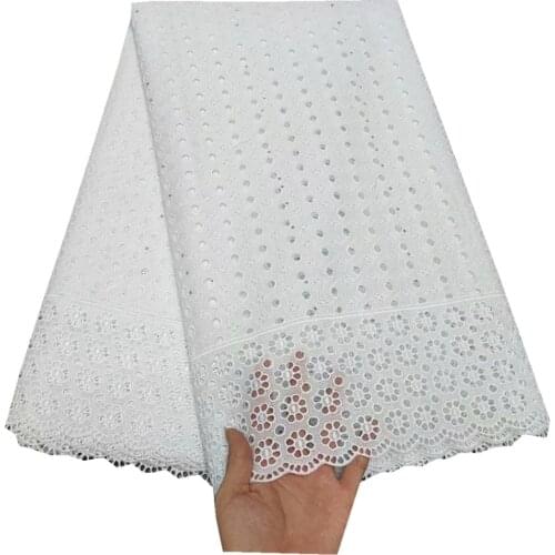 African Lace Fabric 2021 High Quality Cotton Swiss Voile Lace In Switzerland Nigerian Lace Fabric Swiss Lace Fabric 5Yards t70-8