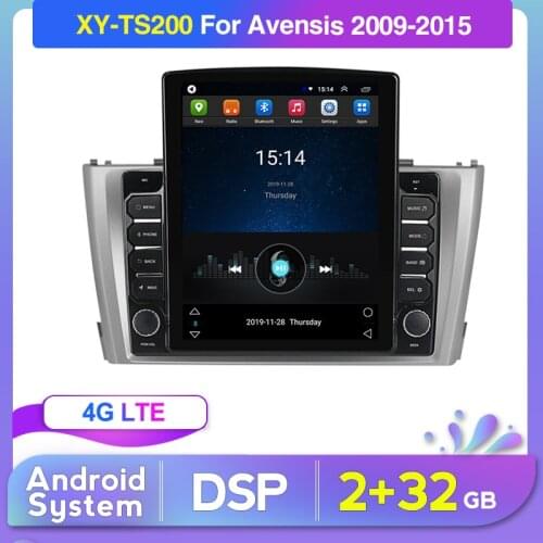 Tesla style For Toyota Avensis T25 2002 2003 2004-2008 GPS Navigation Auto Audio tape recoder Android DSP 2G+32G