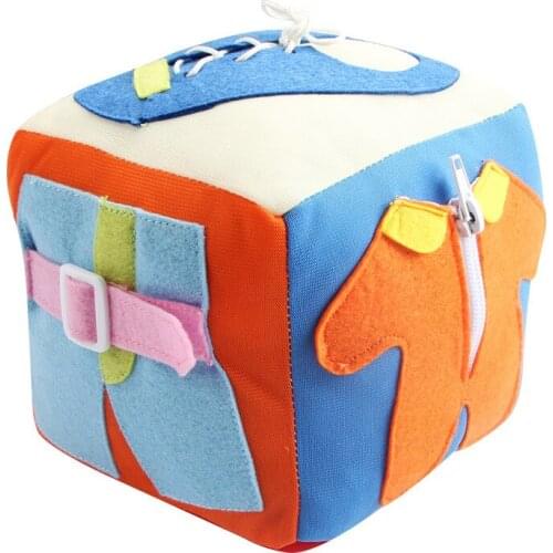 Puzzle Blocks Baby Toys Daily Life Skills Practice Ball Buckle Ware Shoelace Snap Button Study Plush Montessori Toys