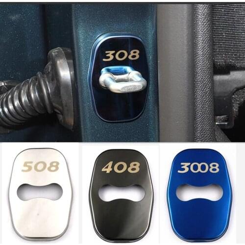 Door Lock Decoration rust protection Stainless Steel Plastic Cover case for Peugeot 208 308 408 508 2008 3008 accessories