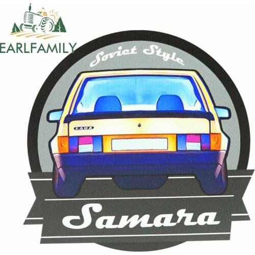 EARLFAMILY 13cm x 12.4cm For Soviet Stye Samana Car Sticker Personality Decal Laptop Bumper Scratch-Proof Car Door Protector
