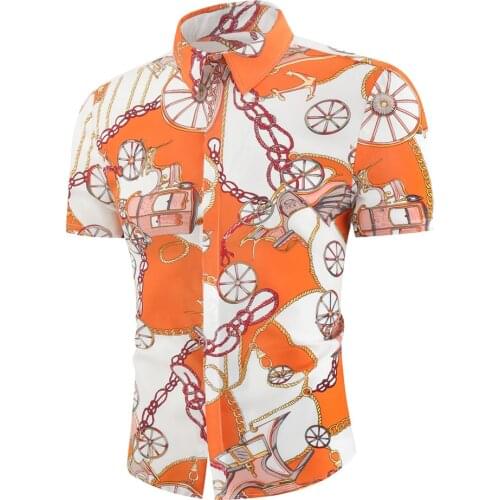 Hawaiian Shirt Men Hip Hop streetwear Printing Shirts camisa masculina short sleeve for men Holiday Beach shirts