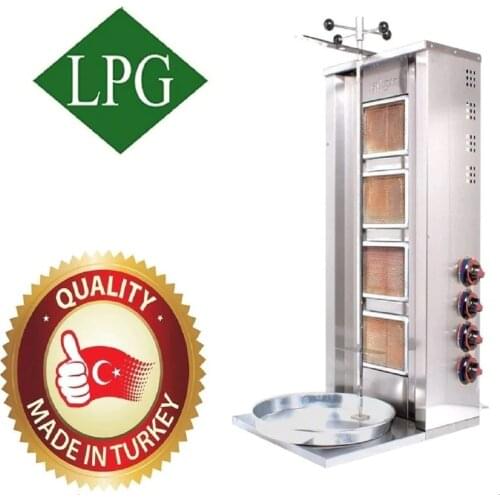 COMMERCIAL 4 - BURNER Spinning Grills Vertical Broiler Shawarma Gyro Doner Kebab BBQ Tacos Al Pastor Grill Machine PROPANE GAS