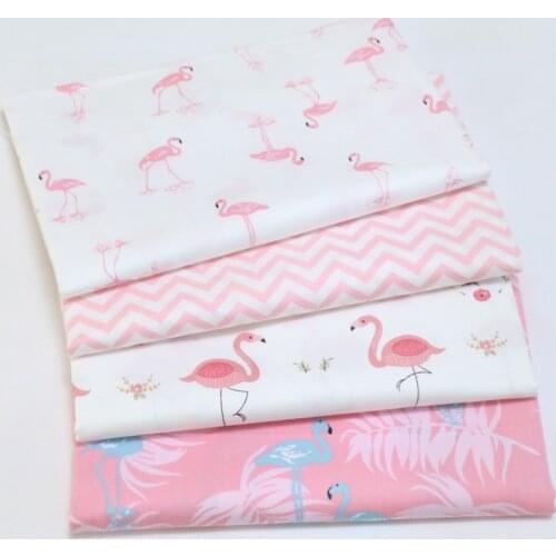 Flamingo Waves Printed Cotton Fabric For Quilting Baby Child Cloth Toy Sewing Bedding Cloth Materilas