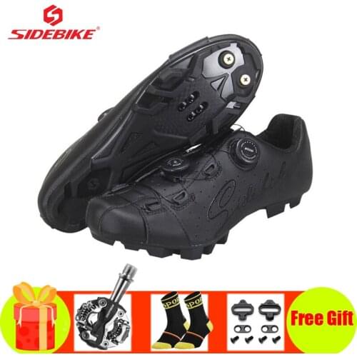SIDEBIKE professional mountain bike shoes men women breathable Double helix button self-locking cycling sneakers SPD bike shoes