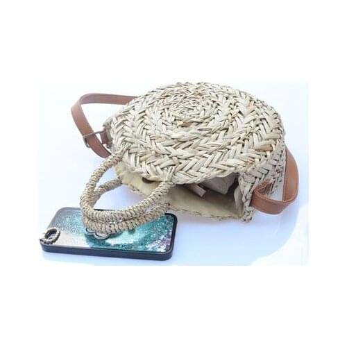 2018 Women Handmade Round Beach Shoulder Bag Bali Circle Straw Bags Summer Woven Rattan Handbags Women Messenger Bag Popular