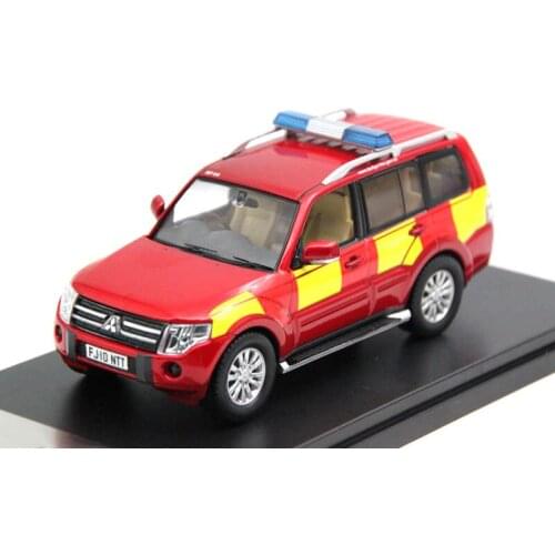 Premium X 1:43 Mitsubishi Fire Rescue Police Car Simulation Die-cast Alloy Car Model Toy Collection Classic Gift Display