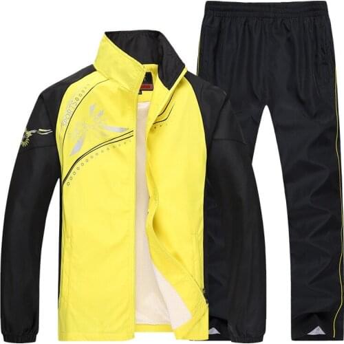 New Mens Set Spring Autumn Men Sportswear 2 Piece Set Sporting Suit Jacket+Pant Sweatsuit Male Clothing Tracksuit Size 5XL