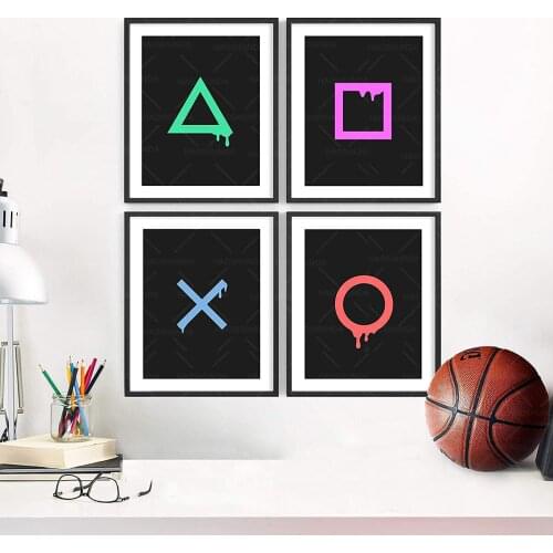Print Neon Gaming Playstation 5 Posters Gaming Wall art canvas painting Posters for Boys Video Game Bedroom Room Decor