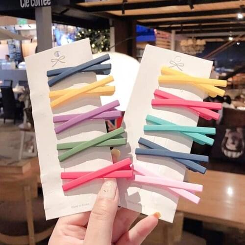 New Sweet Simple Solid Color Geometric Hairpins Hair Accessories Women Barrette Hairgrips Girls Candy Color Hair Clip Headdress