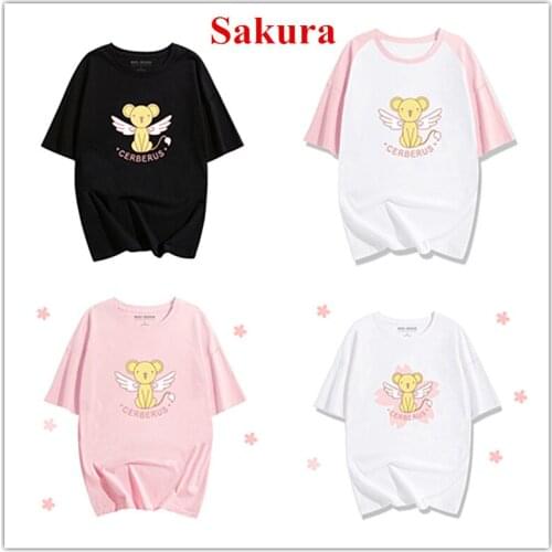 New Anime Cardcaptor Sakura Sakura Kinomoto Cotton T-shirts for Women T Shirt O Neck Short Sleeve Summer Clothes Top Tees S-XXL