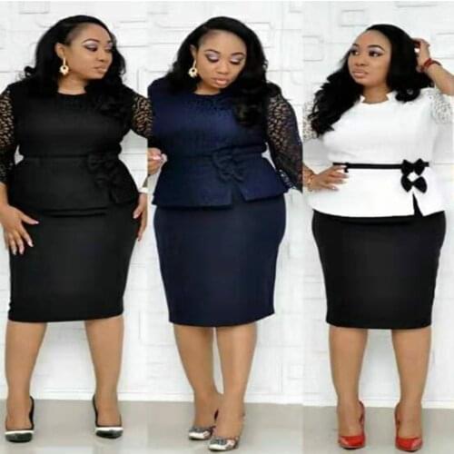 HGTE Office work OL dress 2021 neue sexy mode stil sommer und herbst afrikanische frauen druck plus größe kleid L-4XL