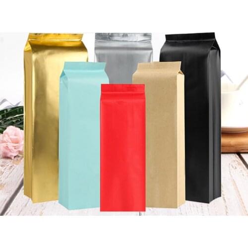 Aluminum Foil Bag for Coffee Tea Packaging Bags Side Gusset Sealed Food Storage Bags 50pcs/lot