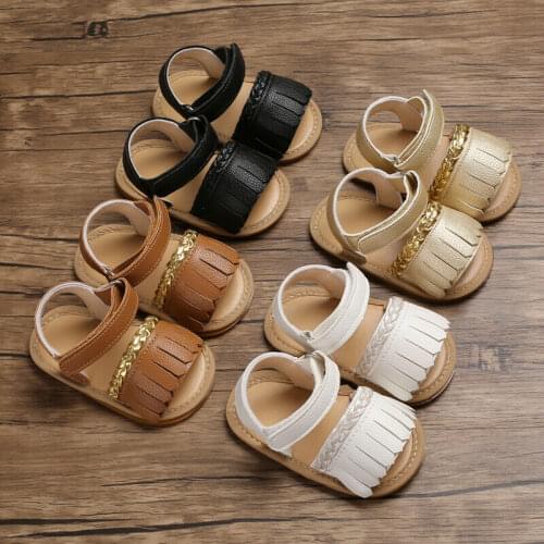 Newborn Baby Summer Sandals Tassel Soft Sole Crib Shoes Anti-slip Prewalkers Cute Baby Girl Shoes