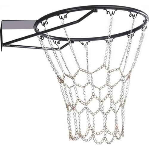 Basket Chain Net Basketball Tennis Bag Sports Heavy Duty Galvanized Steel Chain Basketball Goal Net Durable Standard Hoop