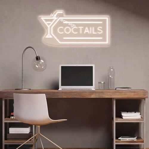 LED Neon Plaques Logo Neon Signs Wall Sign Custom Lighting for Home House Room Decor Motel Cactails Logo Lighting Plate Sconce